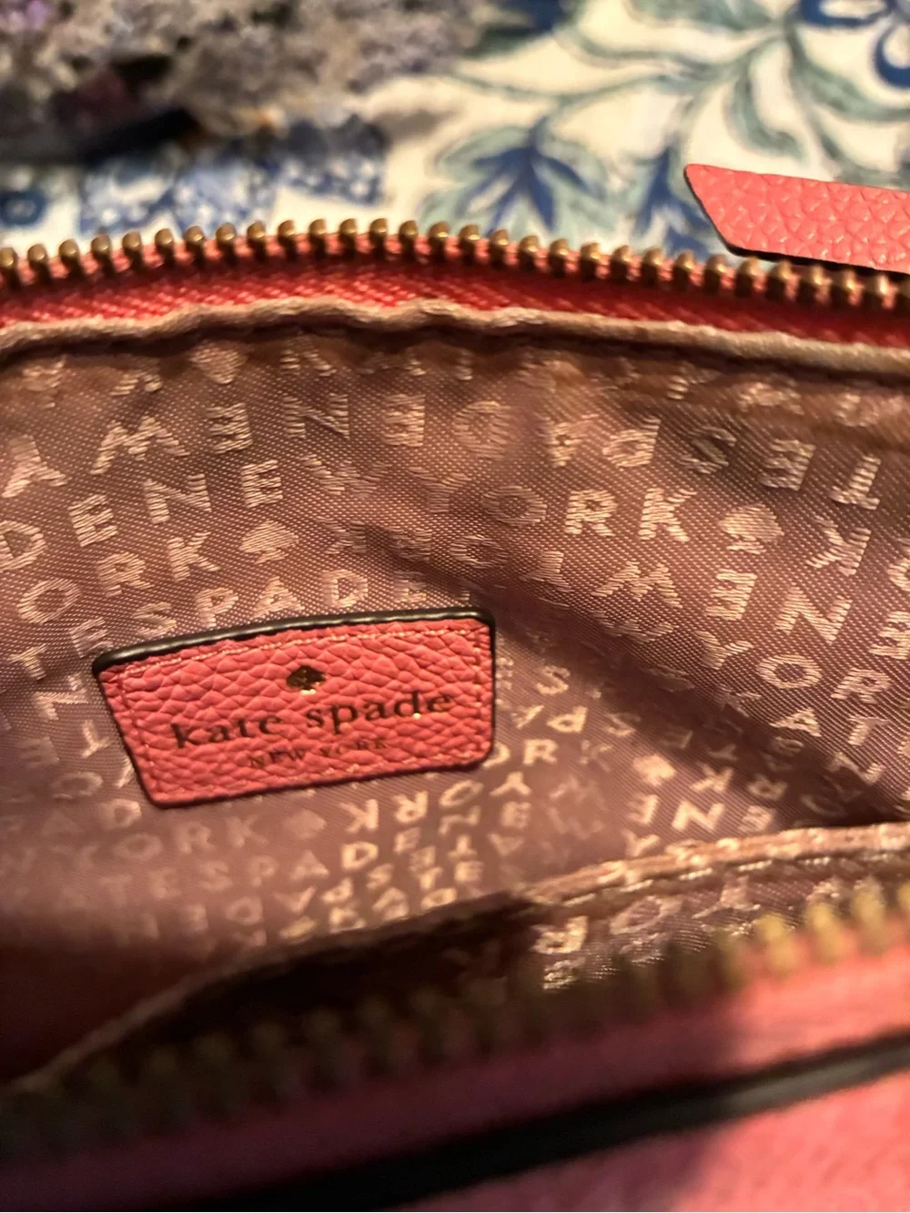 kate spade Pink Leather Crossbody with Chain Accents